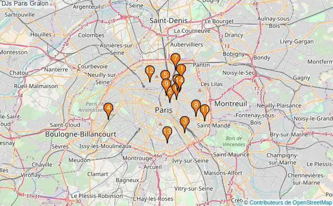plan DJs Paris Associations DJs Paris : 18 associations
