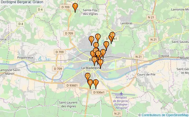 plan Dordogne Bergerac Associations Dordogne Bergerac : 25 associations
