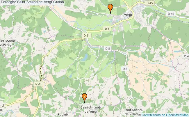 plan Dordogne Saint-Amand-de-Vergt Associations Dordogne Saint-Amand-de-Vergt : 2 associations