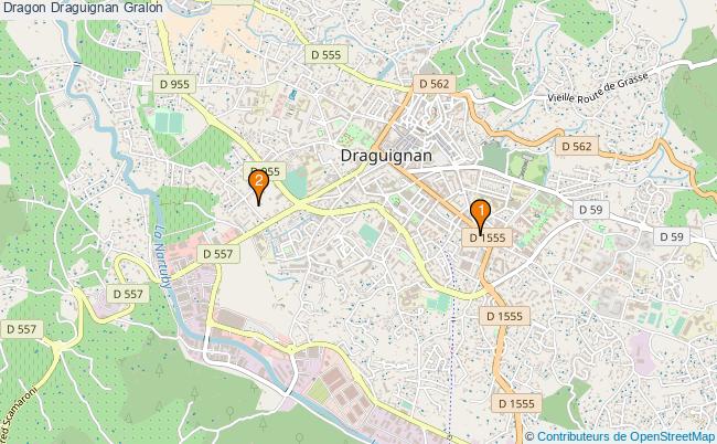 plan Dragon Draguignan Associations dragon Draguignan : 3 associations