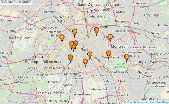 plan Drapeau Paris Associations drapeau Paris : 13 associations