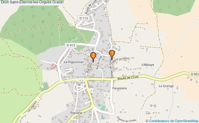 plan Droit Saint-Etienne-les-Orgues Associations droit Saint-Etienne-les-Orgues : 2 associations