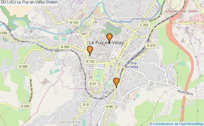 plan DU LIEU Le Puy-en-Velay Associations DU LIEU Le Puy-en-Velay : 3 associations
