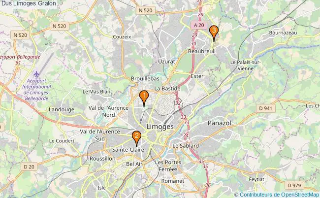 plan Dus Limoges Associations dus Limoges : 3 associations
