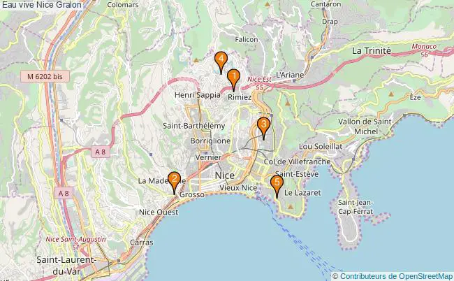 plan Eau vive Nice Associations eau vive Nice : 5 associations