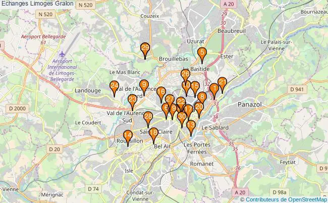 plan Echanges Limoges Associations echanges Limoges : 47 associations