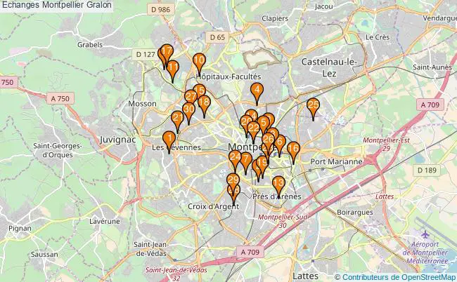 plan Echanges Montpellier Associations echanges Montpellier : 61 associations