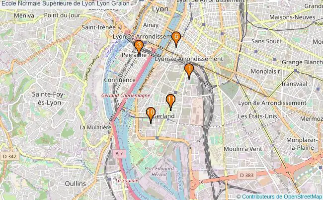 plan Ecole Normale Supérieure de Lyon Lyon Associations Ecole Normale Supérieure de Lyon Lyon : 11 associations