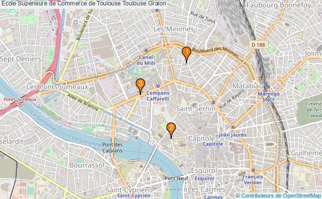 plan Ecole Supérieure de Commerce de Toulouse Toulouse Associations Ecole Supérieure de Commerce de Toulouse Toulouse : 3 associations