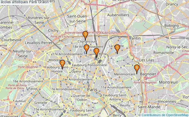 plan écoles artistiques Paris Associations écoles artistiques Paris : 11 associations