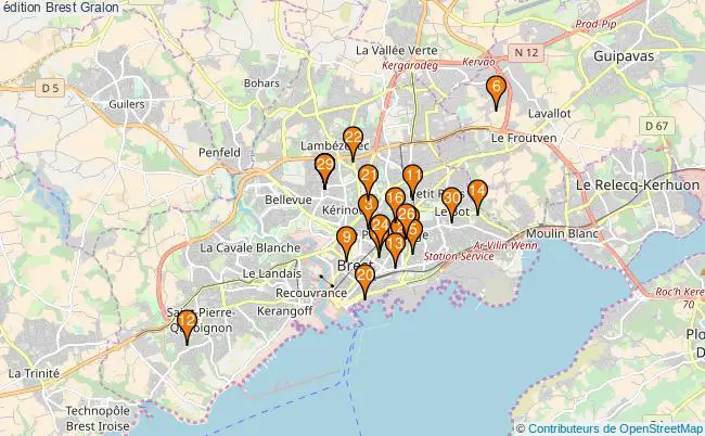 plan édition Brest Associations édition Brest : 45 associations