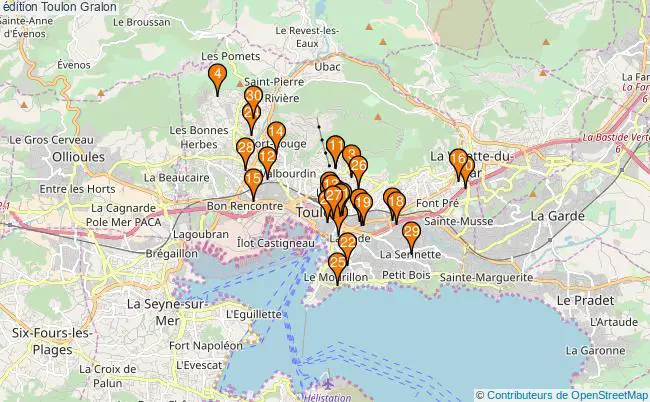 plan édition Toulon Associations édition Toulon : 44 associations
