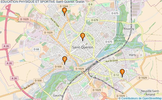 plan EDUCATION PHYSIQUE ET SPORTIVE Saint-Quentin Associations EDUCATION PHYSIQUE ET SPORTIVE Saint-Quentin : 4 associations