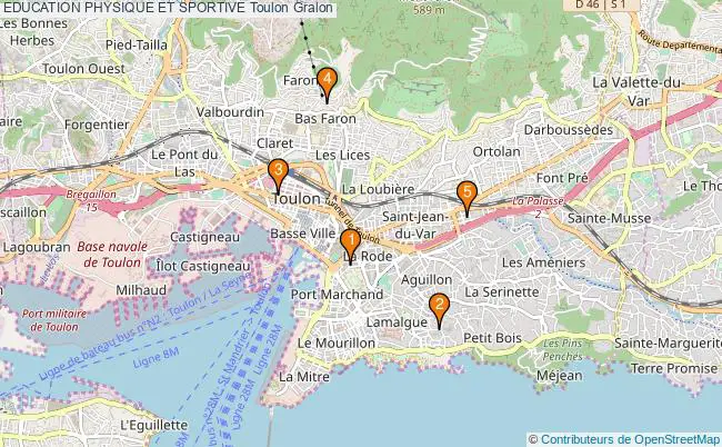 plan EDUCATION PHYSIQUE ET SPORTIVE Toulon Associations EDUCATION PHYSIQUE ET SPORTIVE Toulon : 5 associations