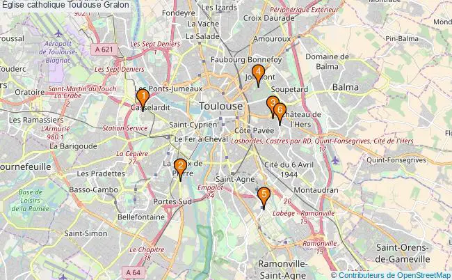 plan Église catholique Toulouse Associations Église catholique Toulouse : 4 associations