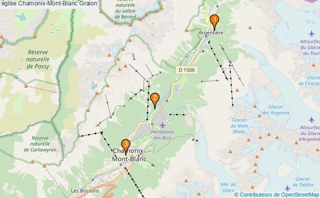 plan église Chamonix-Mont-Blanc Associations église Chamonix-Mont-Blanc : 4 associations