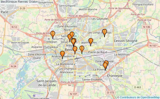 plan électronique Rennes Associations électronique Rennes : 22 associations