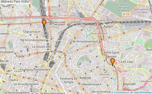plan éléphants Paris Associations éléphants Paris : 4 associations