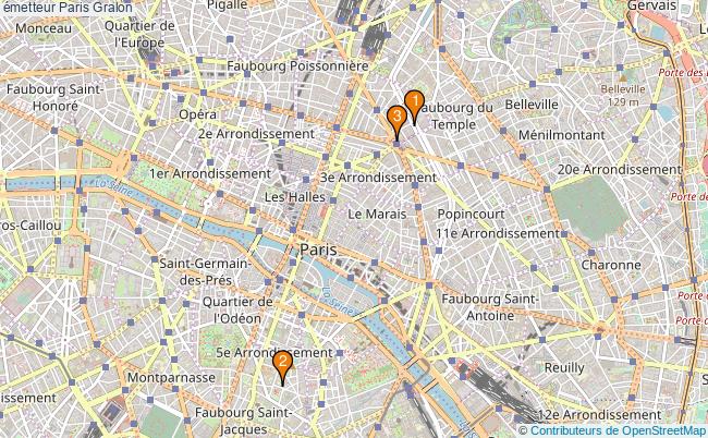 plan émetteur Paris Associations émetteur Paris : 3 associations
