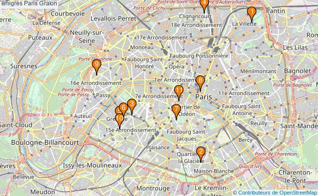plan émigrés Paris Associations émigrés Paris : 11 associations