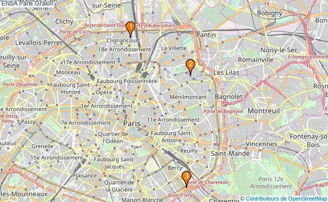 plan ENSA Paris Associations ENSA Paris : 3 associations