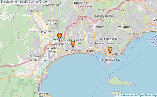 plan Enseignement public Cannes Associations enseignement public Cannes : 3 associations