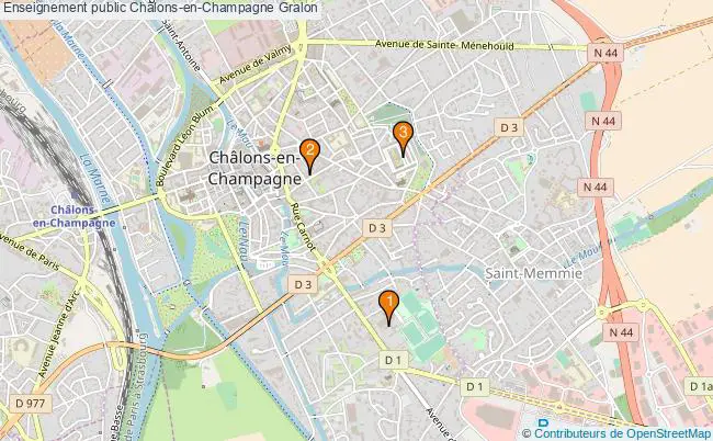 plan Enseignement public Châlons-en-Champagne Associations enseignement public Châlons-en-Champagne : 2 associations