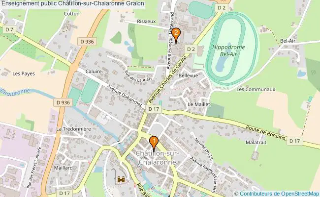 plan Enseignement public Châtillon-sur-Chalaronne Associations enseignement public Châtillon-sur-Chalaronne : 2 associations
