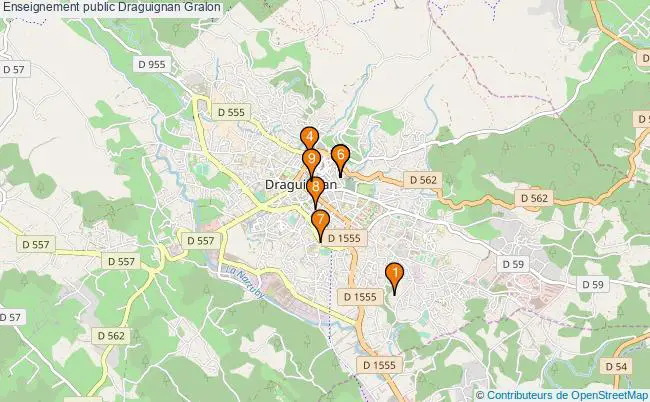 plan Enseignement public Draguignan Associations enseignement public Draguignan : 9 associations
