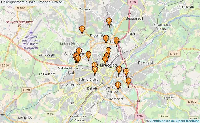 plan Enseignement public Limoges Associations enseignement public Limoges : 26 associations
