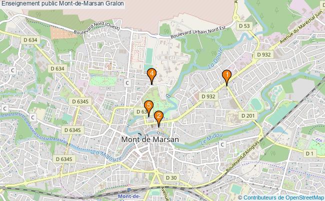 plan Enseignement public Mont-de-Marsan Associations enseignement public Mont-de-Marsan : 4 associations