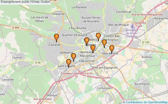 plan Enseignement public Nîmes Associations enseignement public Nîmes : 8 associations