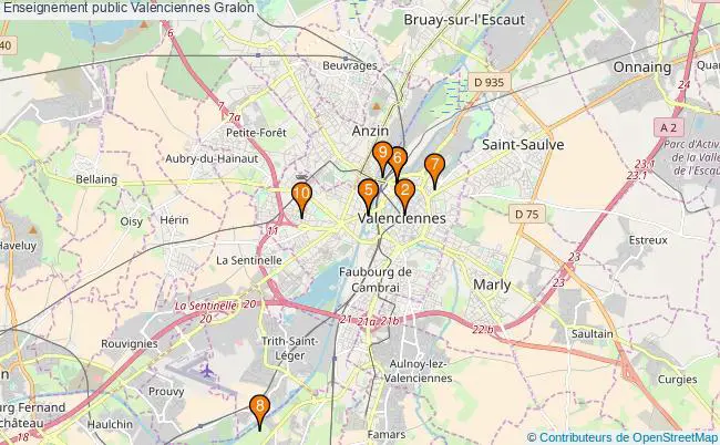plan Enseignement public Valenciennes Associations enseignement public Valenciennes : 11 associations