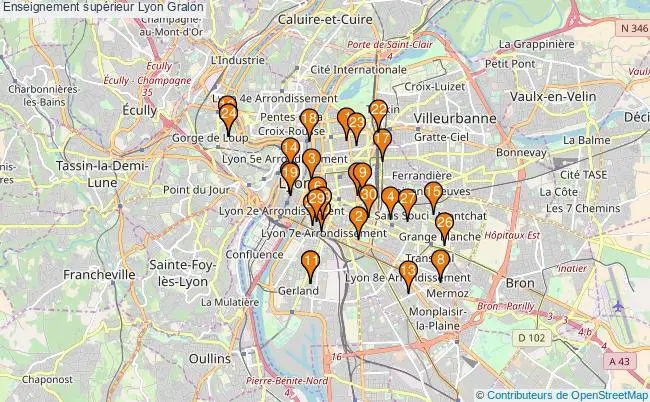 plan Enseignement supérieur Lyon Associations enseignement supérieur Lyon : 48 associations