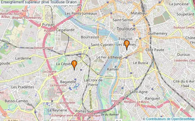 plan Enseignement supérieur privé Toulouse Associations enseignement supérieur privé Toulouse : 2 associations