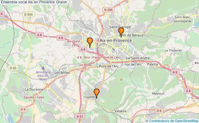 plan Ensemble vocal Aix en Provence Associations ensemble vocal Aix en Provence : 3 associations