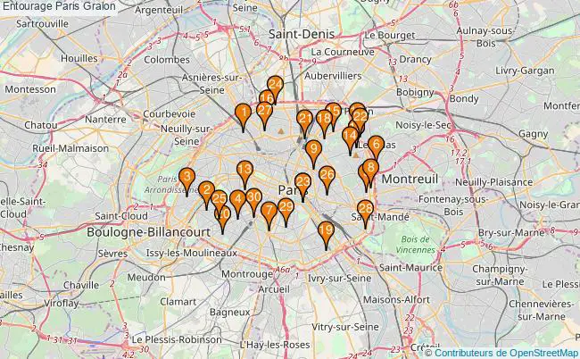 plan Entourage Paris Associations Entourage Paris : 115 associations