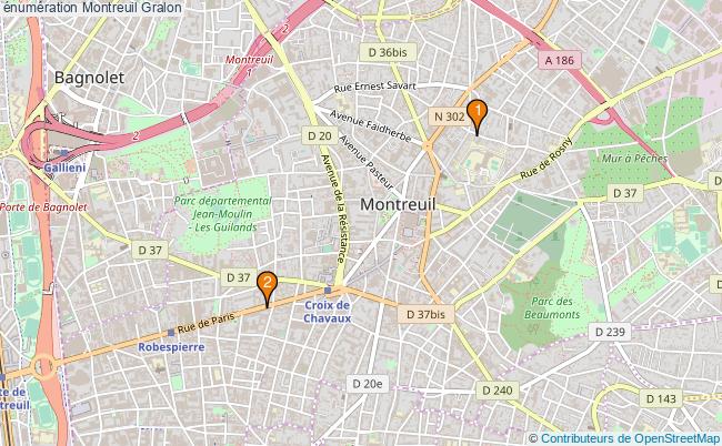 plan énumération Montreuil Associations énumération Montreuil : 3 associations