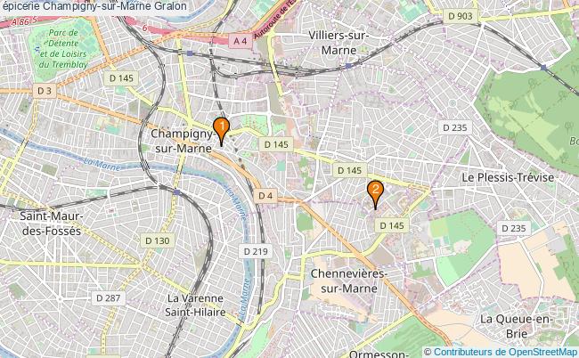 plan épicerie Champigny-sur-Marne Associations épicerie Champigny-sur-Marne : 3 associations