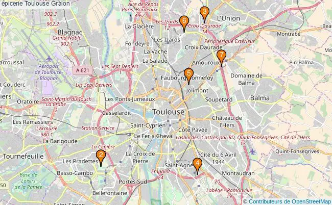 plan épicerie Toulouse Associations épicerie Toulouse : 12 associations
