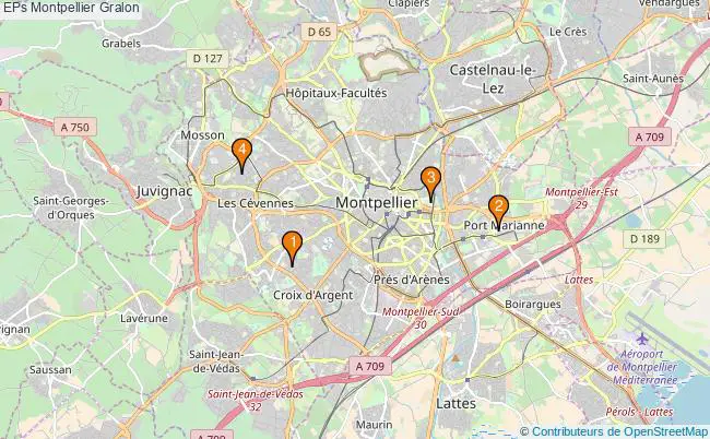 plan EPs Montpellier Associations EPs Montpellier : 5 associations