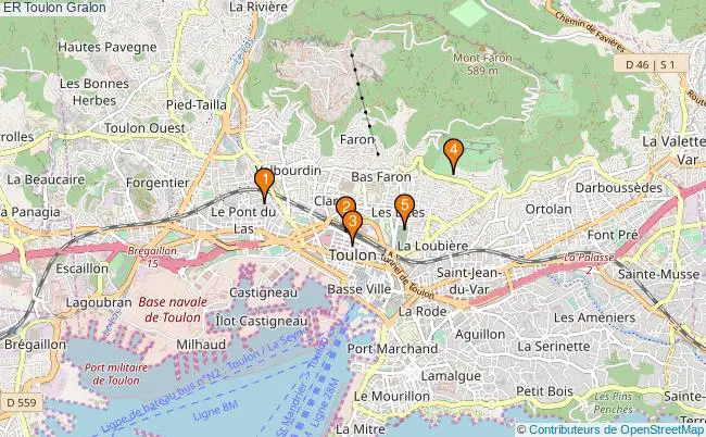 plan ER Toulon Associations ER Toulon : 5 associations