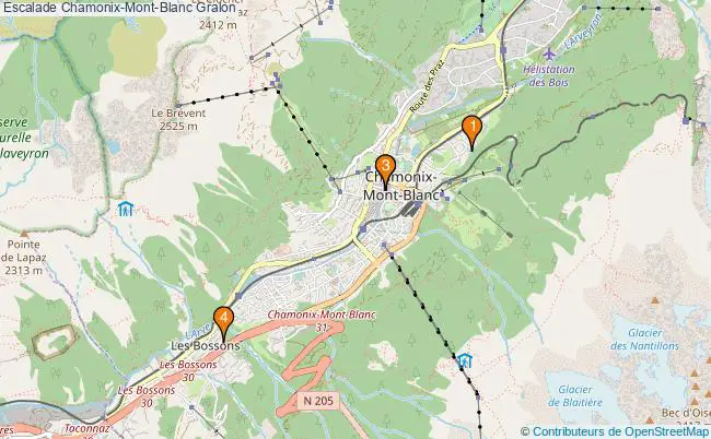 plan Escalade Chamonix-Mont-Blanc Associations escalade Chamonix-Mont-Blanc : 3 associations