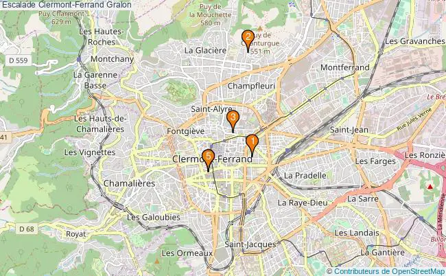 plan Escalade Clermont-Ferrand Associations escalade Clermont-Ferrand : 6 associations