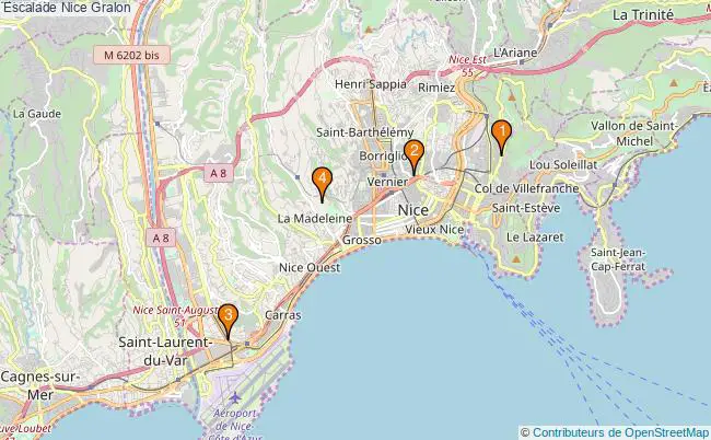 plan Escalade Nice Associations escalade Nice : 4 associations
