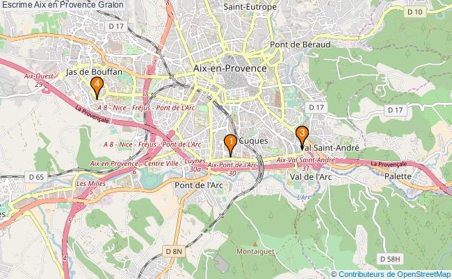 plan Escrime Aix en Provence Associations escrime Aix en Provence : 4 associations