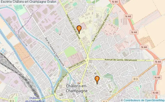 plan Escrime Châlons-en-Champagne Associations escrime Châlons-en-Champagne : 3 associations