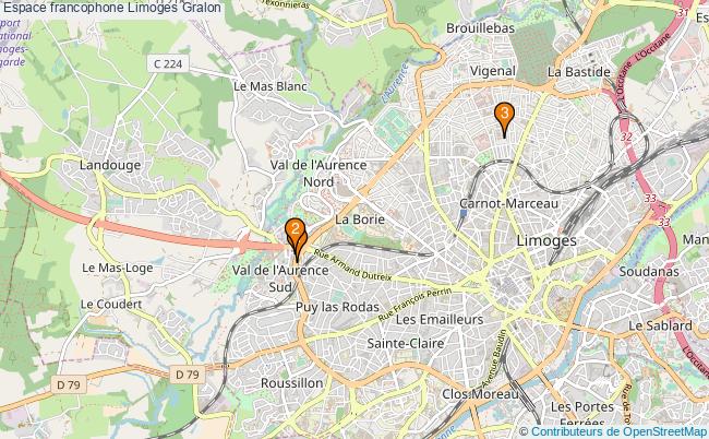 plan Espace francophone Limoges Associations espace francophone Limoges : 3 associations
