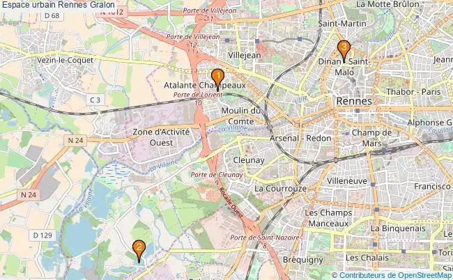 plan Espace urbain Rennes Associations espace urbain Rennes : 3 associations