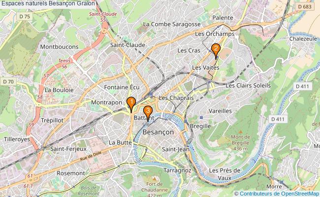 plan Espaces naturels Besançon Associations espaces naturels Besançon : 3 associations